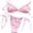 Pink, variant on Cheers US Women's Swimsuit Halter Triangle Bra with Tie Side Panty Bikini Set Beach Wear
