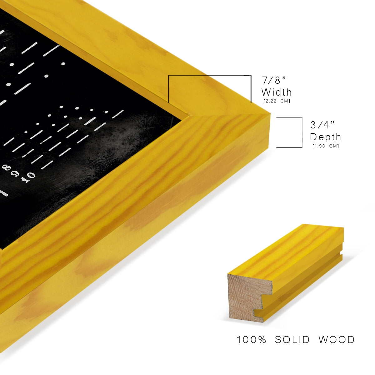 Morse Code Chart - Framed Print w/glass - Sunflower Yellow