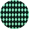 thumbnail image 1 of Ahgly Company Machine Washable Indoor Round Abstract Turquoise Blue Contemporary Area Rugs, 3' Round, 1 of 4