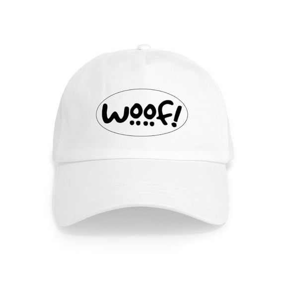 CafePress - Woof! Dog Themed Cap - Adjustable 100% Brushed Unisex Casual Cotton Baseball Cap, Beige, 1