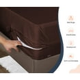 thumbnail image 2 of CCNY Premium Waterproof Mattress Protector Encasement Style 15" Inch Deep Terry Cotton Mattress Cover (Full XL-Chocolate), 2 of 8