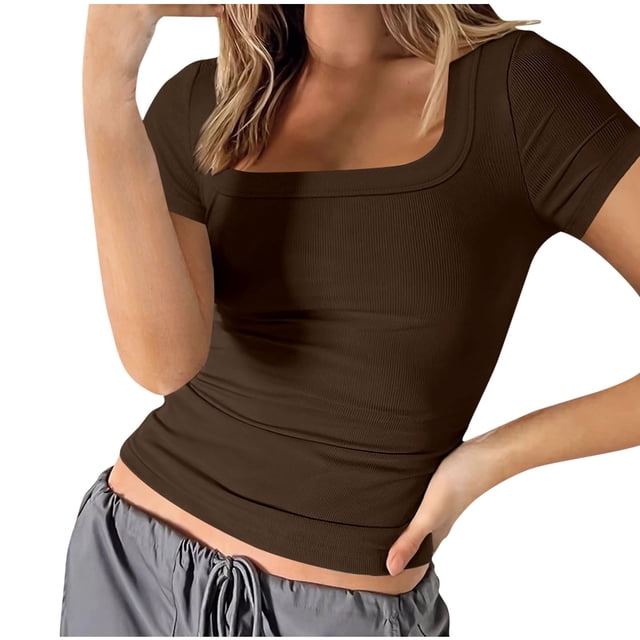 Birdeem Blouses pour Femmes Mode Été Slim Manches Courtes Blouse