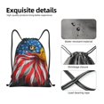 thumbnail image 4 of Daiia Eagle Head With American Flag Pattern Drawstring Backpack, Gym Bag, Lightweight Backpack, Water-Resistant Bag Travel Sports Backpack, Fitness Bag, Yoga Bag-Medium, 4 of 6