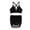 Black, variant on Zuesphe High Waisted Bikini with Skirt - Two Piece Tummy Control Swimsuit for Women Mesh Halter Bathing Suit 2026 Sarong Swimwear