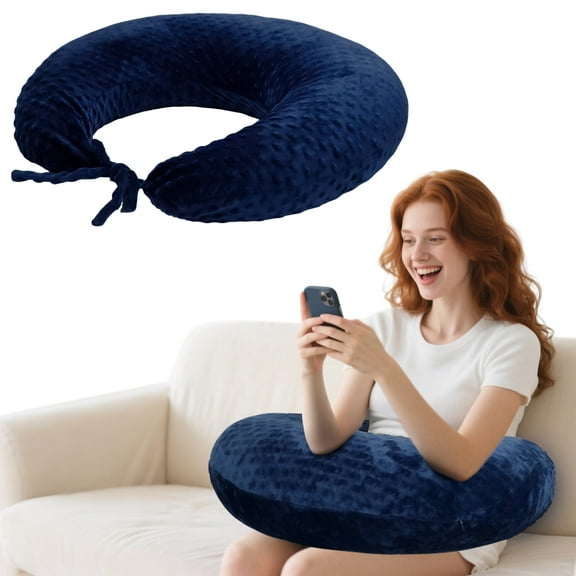 IFOYO Ergonomic Gaming Pillow for Lap, U-Shaped Crochet Pillow for Lap Support, Soft Reading Pillows Provide Arms Legs Neck Support to Long Gaming Sessions, Crocheting, Reading, Working