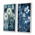 thumbnail image 3 of Designart "Vintage Blue Botanical Wildflowers in Meadow" Flowers Framed Wall Art Set Of 2 - Traditional Blue Framed Wall Art Set Of 2, 3 of 6