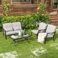 thumbnail image 3 of Costway 2 PCS Patio Furniture Set Outdoor Loveseat Chair Coffee Table Cushioned Seat, 3 of 9