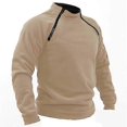 thumbnail image 2 of Men's Quarter Zip Pullover Premium Fleece Lined Long Sleeve Mock Neck Sweatshirts _au, 2 of 5