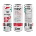 thumbnail image 2 of Celsius Peach Vibe Sparkling White Peach, Sugar Free Energy Drink, 12 Fl Oz (Pack Of 12), 2 of 5