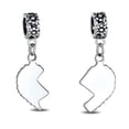 thumbnail image 2 of Bling Jewelry Womens Mother Daughter Puzzle 2 Piece Split Heart Sisters Bead Charm Sterling Silver, 2 of 6