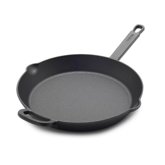 GreenPan x Bobby Flay 12” Cast Iron Pre-Seasoned Skillet with Helper Handle, Professional Grade Heavy Duty, Induction Suitable, Versatile Stovetop, Oven, BBQ,