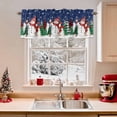 thumbnail image 2 of Christmas Snowman Valances for Windows, 54 x 18in, Xmas Snowflake Tree Navy Blue Rod Pocket Kitchen Valance Curtain Light Filtering Window Treatments for Living Room Bedroom, 1 Panel, 2 of 7