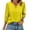 002_Yellow, variant on JGNGSHN 2025 Fall Clothes for Women Cute Plain V Neck 3/4 Sleeve Length Tunic Tops Casual Loose Fit Vocation Basic Tees