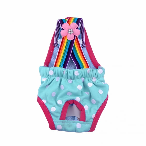 ACDANC Dog Diaper Pet Sanitary Pantie with Adjustable Suspender Polka-Dot Puppy Underwear Diaper Jumpsuit for Female Dogs