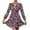 Purple, variant on Herrnalise Women's V-Neck Long Sleeve Loose Printed Knee Length Dresses S-2XL