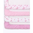 The Peanutshell Baby Girls' Nursery Bedding, 4 Pack Pink Butterfly