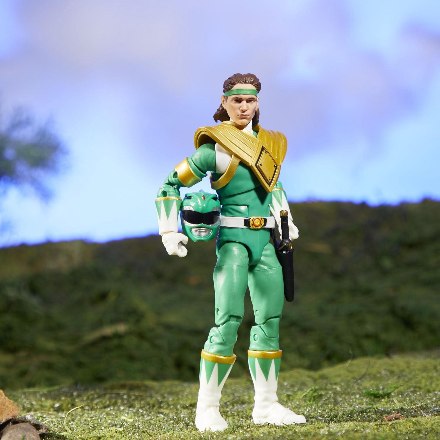 Power Rangers Lightning Collection Mighty Morphin, figurine de collection haut de gamme de 15 cm du Ranger vert, avec accessoires