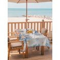 thumbnail image 2 of Outdoor Tablecloth with Umbrella Hole for Patio/Picnic/Party/Camping, Crab Coastal Waterproof Table Cloth Rectangle Table Cover Washable, Summer Beach Coral Starfish Blue Grey (54"x 80"), 2 of 8