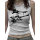 thumbnail image 2 of Tops de punto básicos de mujer Estampado de guitarra sin mangas Camisola vintage Casual Tee Streetwear Nituyy Blanco, negro. Chaleco deslumbrante de mujer, 2 of 5