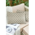 thumbnail image 6 of Pack of 2 Outdoor Pillow Covers, Rustic Moroccan Geometric Quatrefoil Gray Lattice Waterproof Square Throw Pillowcase Cushion Decorative Pillow Covers for Couch Patio Tent, 20x12 in, 6 of 6