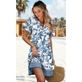 thumbnail image 4 of Vestido WIHOLL 2025 de verano floral con cuello en V y manga corta XL, 4 of 5