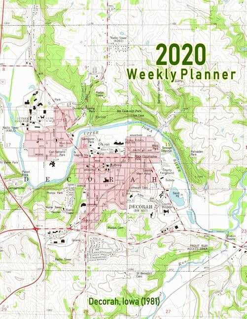 2020 Weekly Planner Decorah, Iowa (1981) Vintage Topo Map Cover