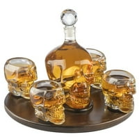 Ebern Designs Kirsten Large Skull Face 6 Piece Decanter Set