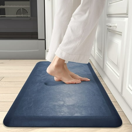 IOCOCEE Anti Fatigue Floor Mats 3/4 Thick Anti Fatigue Mats for Kitchen 39 x20 Stress Relief Floor Mats Durable Standing Desk Non-Slip Bottom Navy