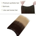 thumbnail image 3 of MY-LADY 20 Inch Invisible Wire Hair Extensions Synthetic Hair Extensions Secret Fish Line Headband Long Straight Hairpieces for Women, 3 of 8
