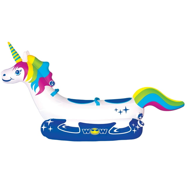 Wow Watersports Rainbow Unicorn 2 Person Inflatable Ride On Towable Tube