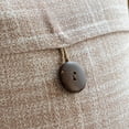 thumbnail image 4 of Phantoscope Single Button Series Farmhouse Linen Square Decorative Throw Pillow Cusion for Couch, 18" x 18", Beige, 2 Pack, 4 of 5