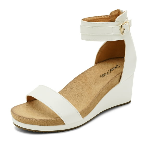 wide fit white platform sandals
