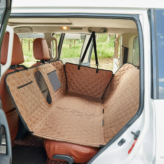 Back Seat Extender for Dogs, Car Seat Protector, Waterproof Extender for Dogs, Dog Hammock, Hard Bottom Platform, Pet Bed for Cars, SUVs, Small Trucks