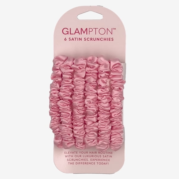 Glampton Satin Scrunchies Pink- Set of 6