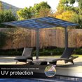 thumbnail image 2 of Metal Carport Heavy Duty Outdoor Carport with Galvanized Steel Roof &Aluminum Frame Outdoor Car Tent Metal Garage Shelter for Car, SUV, Truck and Boats, Large Single Side Carport, 2 of 7