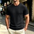 thumbnail image 2 of JTSRKL Mens Ribbed Knit Shirts Crewneck Short Sleeve Breathable Lightweight Tees Textured Summer Casual Daily Comfort Soft Wear Tops, 2 of 8