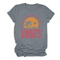 thumbnail image 2 of Babysbule Womens Summer Tops Summer Beach Printed T-shirt With Round Neck And Short Sleeved Top, 2 of 3