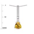 thumbnail image 3 of Star K � 7mm Trillion Genuine Citrine Bar Pendant Necklace, 3 of 9