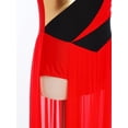 thumbnail image 6 of inlzdz Kids Girls Lyrical Dance Dress Halter Sleeveless Overlay Chiffon Tulle Skirt Contemporary Dancewear Red 8, 6 of 7