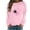 Pink, variant on WREESH Cancer Awareness Graphic Shirts for Women Sweatshirt Pink Ribbon Long Sleeve Casual Top Black