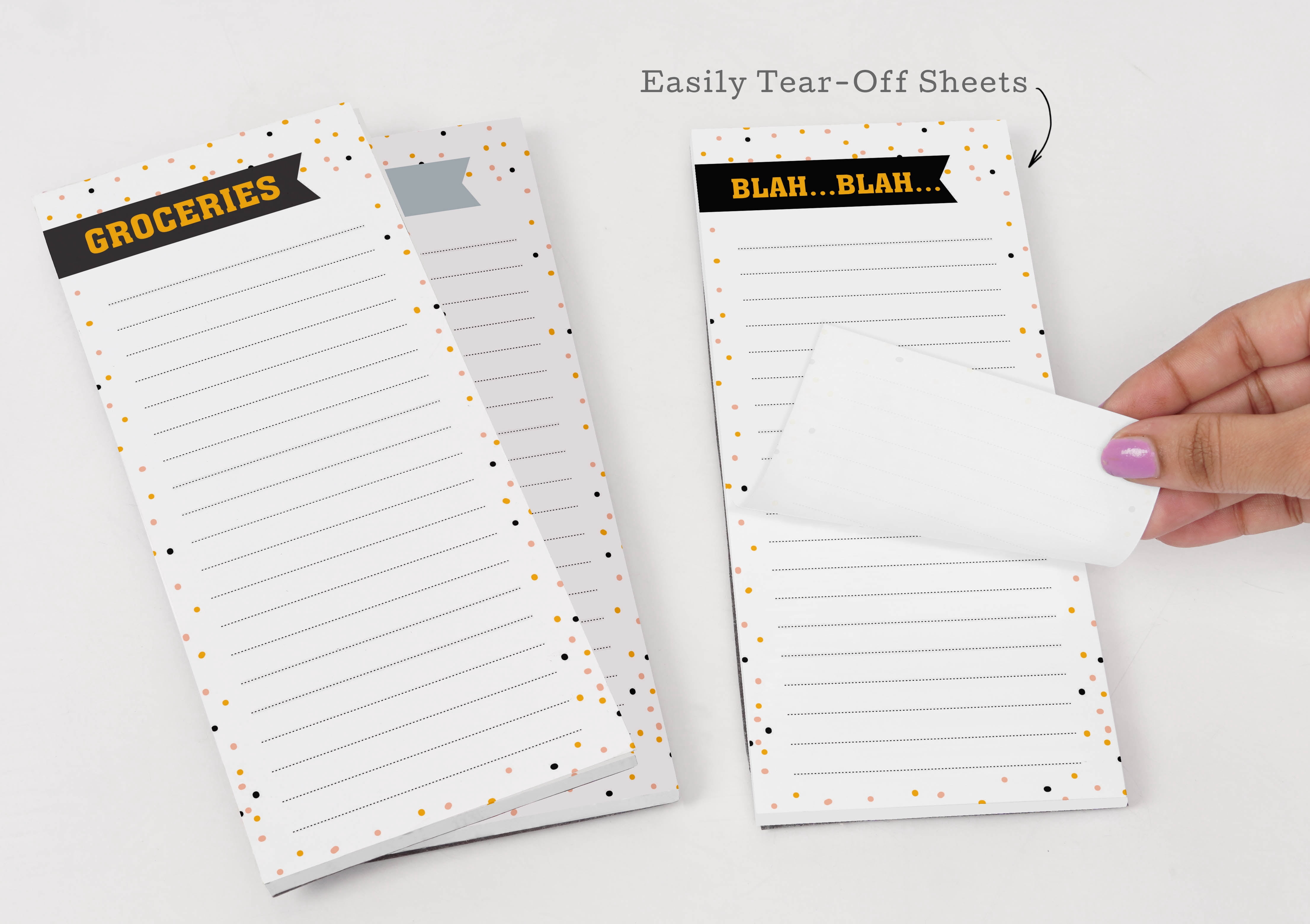 Inkdotpot Pack of 3 Magnetic Fridge To-Do List Notepads- Magnetic Memo Pads For Refrigerator-(50 Sheets Each)-W9