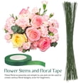 thumbnail image 3 of 300 piezas de tallos florales, tallos de flores artificiales de alambre floral, tallos de flores de imitación para ramos con cinta de flores, 3 of 6