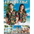 thumbnail image 3 of Netecom Party Parrots Hawaiian Shirt for Men, Tropical Style, Button Down Summer Beach Short Sleeve, S-5XL, 3 of 6