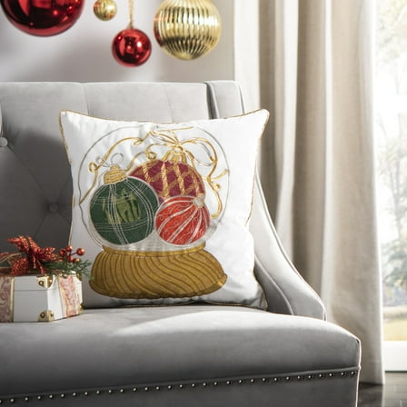 SAFAVIEH Wynter Ornaments 18" x 18" Holiday Pillow, Multi