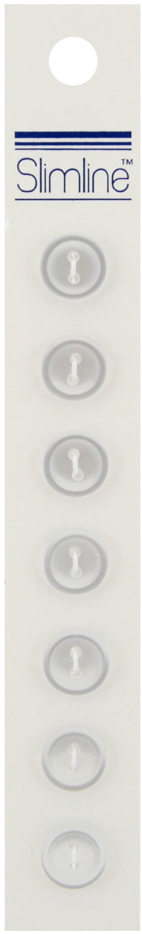 Slimline Buttons Series 1 - White 4-Hole Sewing Buttons, 3/4 Inch, 5 Per Card