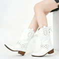 thumbnail image 2 of Ecetana Cowboy Boots for Women Western Booties Comfort Riding Rivet Mid Calf Boots, 2 of 7