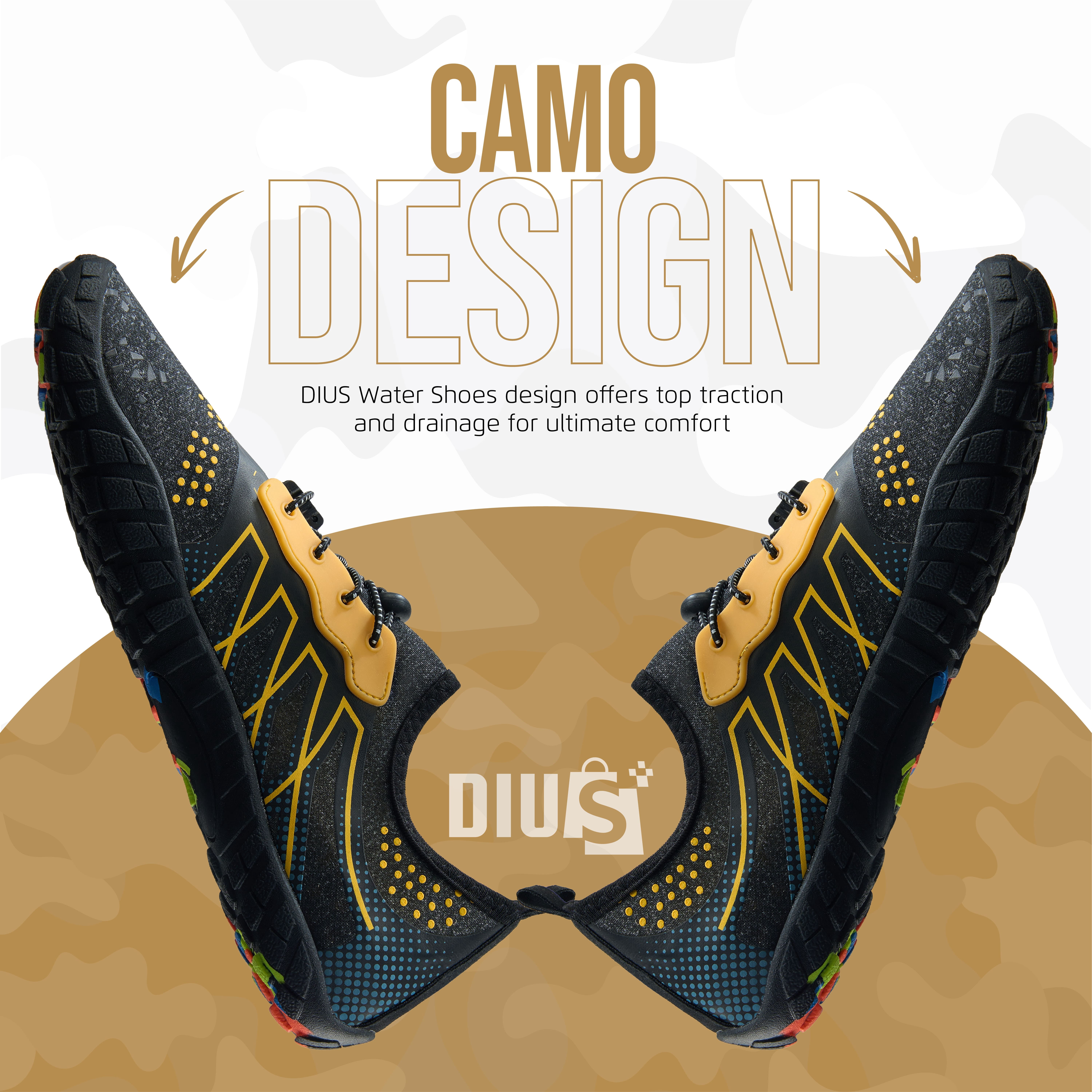 DIUS Womens Water Shoes Swim Shoes for Men Beach Shoes Barefoot Aqua Shoes for Pool River Surf