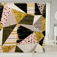 thumbnail image 5 of 3D Golden Bathroom Curtain Geometric Abstract Triangle Shower Curtain Gradient Geometry Graphic Waterproof Bath Curtain, 5 of 7