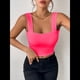 thumbnail image 4 of Top Corto Sexy Sin Mangas Ajustado con Tirantes Básicos para Mujer 2025 Rojo Rosa M, 4 of 7