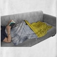 thumbnail image 6 of Windmill Soft Flannel Fleece Throw Blanket, Canola Meadow Stormy Day Victorian Goldfields Agricultural Farmland, Cozy Plush for Indoor and Outdoor Use, 50" x 70", Yellow Grey and White, by Ambesonne, 6 of 6